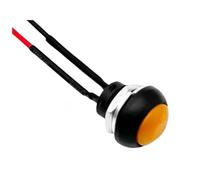 5/20 piezas de interruptores de botón pulsador momentáneos PBS-33B de 2 pines y 12 mm con autobloqueo y cable presoldado de 20 cm.(Orange Reset,5PCS)