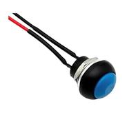 5/20 piezas de interruptores de botón pulsador momentáneos PBS-33B de 2 pines y 12 mm con autobloqueo y cable presoldado de 20 cm.(Blue Reset,20PCS)
