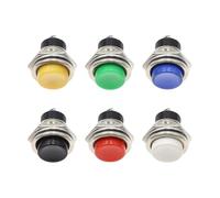 5/20 piezas interruptor de botón momentáneo de 2 pines (apagado-encendido) reinicio DS-212 interruptor de encendido botones eléctricos 6 colores(Green,5pcs)