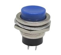 5/20 piezas Interruptor pulsador momentáneo de 16 mm Interruptores momentáneos redondos Interruptor de 2 pines Botones eléctricos DS-212(Black,5pcs)