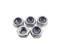 5-20 Piezas M2 M3 M4 M5 M6 M8 M10 M12 304 Tuercas Hexagonales Autoblocantes De Nailon Acero Inoxidable DIN985(M6 x20pcs)