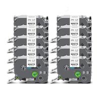 5 ~ 20 unidades TZe241 de 18 mm compatibles con cinta TZe de 18 mm TZe-241 TZe141 TZe441 TZe541 TZe641 TZe741 para etiquetadora Brother PT (10 unidades, negro sobre blanco)