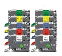 5 ~ 20 unidades TZe241 de 18 mm compatibles con cinta TZe de 18 mm TZe-241 TZe141 TZe441 TZe541 TZe641 TZe741 para etiquetadora Brother PT (10 unidades de colores mixtos)
