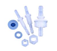 5 ~ 200 conectores directos de pagoda de polipropileno M6~M10 a 3~8 mm con tuerca hexagonal, junta de silicona, riego, tanque de acuario, bomba de aire (3-M6-4 con junta, 200 piezas con tuerca)