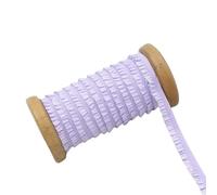 5-20Meters 10mm Ruffled Elastic Band For Sewing Stretch Lace Trim Ribbon Hairband Shoes Rubber Tape DIY Garment Accessories(LightPurple,5Meters)