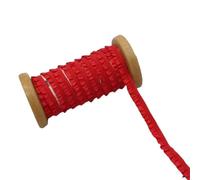5-20Meters 10mm Ruffled Elastic Band For Sewing Stretch Lace Trim Ribbon Hairband Shoes Rubber Tape DIY Garment Accessories(Red,10Meters)