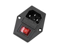 5/20Pcs Industrial Switches, 10A 250V AC Power Socket ON-Off 3Pin Rocker Switch with Fuse and Red Led/826(20PCS)