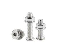 5-20set 304 Cabeza Plana De Acero Inoxidable Borde Invertido Tornillo Bloqueo Hexagonal Tuerca Con Reborde Muebles Perno Combinación Conector M3-M8