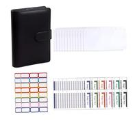 5.3 * 7.4 Budget Planner Binder, ahorros desafíos libros con sobres de efectivo, carpeta de presupuesto A6 con sobres de cremallera de 12 piezas y 21 etiquetas, planificador para