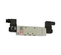 5/3-Wegeventil, elektropneumat., el centro entlüftet, conexión G 1/4, DN 7,5, 24 V DC, Betriebstemp. -10 °C hasta 60 °C, aluminio.