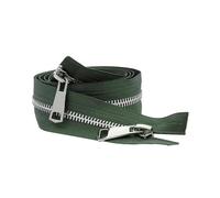 5# 30-80cm Apertura Doble Deslizador Cremallera de Metal Plateado Diy Bolsa de Tela de Ropa Hecha a Mano,ejercito verde,80cm