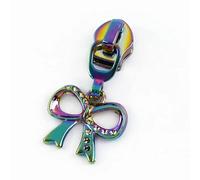 5-30 unidades 5# Bow Zipper Sliders Rhinestone Zip Heads for Bags Jacket Clothes Decorative Zip Repair Kits Sewing Accessories (Colored, 5PCS_FORNYLON)