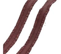 5-30Yards 13mm Double Ruffle Elastic Band For Underwear Bra Strap Rubber Bands Belt Clothes Trim Stratch Tape Sewing Accessories(30RedCoffee,30Yards)