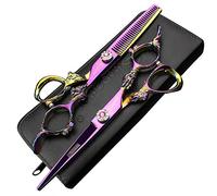 5,5 pulgadas tijeras de peluquero Japón 440c corte de pelo profesional y adelgazamiento del cortador de pelo