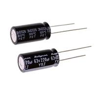 5/50 condensadores electrolíticos de aluminio de alta frecuencia y baja impedancia, 63 V, 220 µF, 10 x 20 mm(5Pcs)