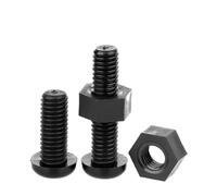 5~50 juegos 2 en 1 PA66 tornillo de nailon negro combinación de tuercas M2 M2.5 M3 M4 M5 M6 M8 tornillo cruzado de cabeza redonda tornillo aislado de plástico(M4x20mm-50Sets)