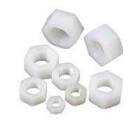 5-50 piezas M2 - M20 tuerca hexagonal de nailon de plástico blanco o negro(White Color,M2 (50pcs))