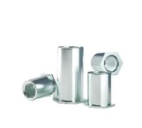 5-50 Uds Acero Al Carbono Galvanizado Agujero Pasante Tuerca De Remache Hexagonal M2 M3 M8 Remachado Columna(3mm,M2-50pcs)