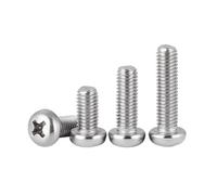 5/50 Uds GB823 cabeza pequeña M1.6 M2 .5 M3 M4 M5 M6 M8 304 Cruz de acero inoxidable redonda tornillo máquina(3mm,50pcs M2)