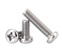 5-50 Uds M1.6 M2 .5 M3 M4 M5 M6 M8 GB823 304 A2-70 Cruz de acero inoxidable pequeña Mini cabeza redonda tornillo máquina(5mm,50pcs M1.6)