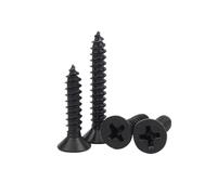5-50 Uds M1.7 M2 .3 .6 M3 .5 M4 M5 M6 negro 304 cabeza avellanada plana de acero inoxidable tornillo madera autorroscante(12mm,10pcs M4)
