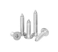 5/50 Uds M2 .3 .6 M3 .5 M4 M5 M6 M8 CA304 Cruz de acero inoxidable cabeza oblea plana ultrafina tornillo madera autorroscante(12mm,50pcs M3.5)