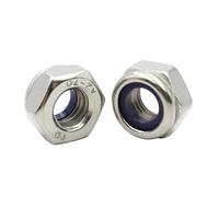 5-50 Uds M2 .5 M3 M4 M5 M6 M8 M10 M12 M14 M16 304 Tuerca Hexagonal Antideslizante Autoblocante De Nailon Acero Inoxidable(M3 (50pcs))