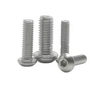5-50 Uds M2 M2.5 M3 M4 M5 M6 M8 304 A2 redondo de acero inoxidable o negro G10.9 tornillo con cabeza hexagonal tornillos de cabeza de botón Allen(304 Stainless,5MM_M4 20P)