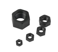 5-50 Uds M2 N2.5 M3 M4 M5 M6 M8 M10 M12 M14 M16 M18 M20 DIN934 Blanco Negro Nylon Plástico Aislamiento Métrico Hexagonal Tuerca for Tornillo(Black Color,M18 (5pcs))