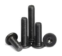 5~50 unids/lote M2 M3 M4 M5 M6 M8 negro galvanizado 304 Acero inoxidable CM hexagonal Ultra fino tornillo de cabeza oblea plana(Black 304,M3x8mm (50pcs))