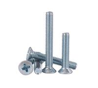 5-500 piezas M2-M8 tipo-KM acero al carbonio galvanizado azul ranura cruzada cabeza avellanada tornillos para máquina, M3x30mm(100 piezas)
