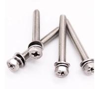 5/50pc M3 M4 M5 M6 M8 Cruz De Acero Inoxidable Hexagonal Externo Cabeza Tornillo SEM Arandela Plana Junta Resorte Perno Montaje(40mm,5pcs M6)