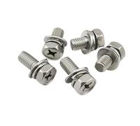 5/50pc M3 M4 M5 M6 M8 Cruz De Acero Inoxidable Hexagonal Externo Cabeza Tornillo SEM Arandela Plana Junta Resorte Perno Montaje(10pcs M6 304 stainless steel,60mm)