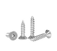 5-50pcs Flat Head Hex Socket Self Tapping Screws M2 M3 M4 M5 M6 Stainless Steel Allen Cap Screw For Wood(20mm,M5 10pcs)