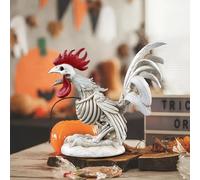 5.51' Rooster Skeleton Halloween Decorations, Funny Skeleton Rooster Halloween Statue Plastic Spooky Ghost Chicken Figurine for Halloween Skeletons Sence and Desktop Graveyard Creepy Decor