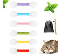 5.5in Cotton Swabs Cat Toys with Catnip, Giant Qtip Cat Toy, Durable Big Kitten Chew Dental Teething Ropes, Large Q Tip Cat Toy for Boredom Exercise Play Anxiety Digestive Aid Lover Gift (6Pcs)