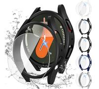 [5+5Pack] Neitra Funda para Samsung Galaxy Watch 7 44mm, 5 HD Protector de Pantalla de Cristal Templado + 5 PC Bumper Case Cubierta Protectora Case para Galaxy Watch7 2024 44mm
