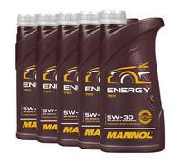 5 5x1 Liter MANNOL SAE 5W-30 ENERGÍA Aceite de motor VW 502.00/505.00/MB229.3
