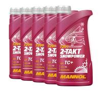 5 (5x1) Litro MANNOL 2-Takt Snowpower Aceite Mezcla F. Schneemobile Api TC Jaso