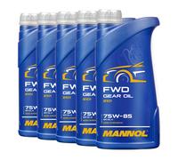 5 (5x1) Litro Mannol SAE 75W-85 Fwd Api GL-4/GL4 Aceite/Caja de Cambios Manual