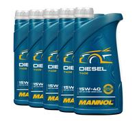 5 (5x1) Litros MANNOL 15W-40 Diesel Aceite Mineral Universal Para Motor