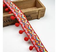 5.6 Mts Borlas Trim Flecos Cintas Decorativas Tela Pom Bola Fringe Artesanía Jacquard DIY