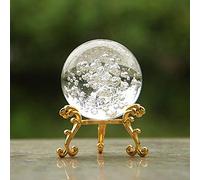5 / 6cm Bola de burbujas de cristal Esfera mágica de vidrio Adornos de decoración del hogar Figuras decorativas Fuente en miniatura Bola dedicada-50mm_ball con base 2