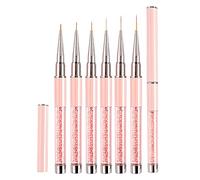 5/7/9/11/13/15mm Pinceles para Uñas Fino Decoracion Nail Art con Tapa 6 Piezas, LEA-SHALL Pincel de Gel Semipermanente Acrilica Profesional Kit Manicura Set Pintura Liner para Casa Bricolaje