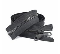 5# 8# 10# Cremallera de resina para tiendas de campaña al aire libre Cremalleras de plástico de doble cara Cremallera grande Accesorios de costura,Negro,60cm