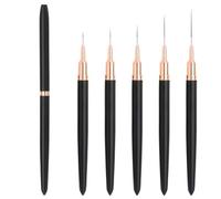 5/8/12/20/25mm Pinceles para Uñas Fino Decoracion Nail Art con Tapa 5 Piezas, LEA-SHALL Pincel de Gel Semipermanente Acrilica Profesional Kit Manicura Set Pintura Liner para Casa Bricolaje