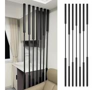 5/8 PCS Mamparas de partición de Pared Postes de Metal, Panel Divisor de habitación Independiente, Columna de separación Negra para Dormitorio, Sala de Estar, Oficina(8pcs-B,220cm/87in/7.2ft)