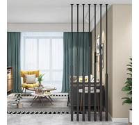 5/8 piezas de altura ajustable separador de habitación independiente de metal para sala de estar, entrada de oficina, color negro (5 piezas-B 280 cm/110 pulgadas)