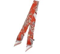 5 * 90cm French Romantic Style Scarf Set - Slim Polyester Streamer for Hair, Neck & Bag, naranja, Talla única