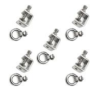 5 abrazaderas de haz de acero; abrazadera C de acero inoxidable; abrazadera de tornillo cuadrada. Viene con anillo de tornillo de acero inoxidable que puede soportar 100 libras de gravedad estática